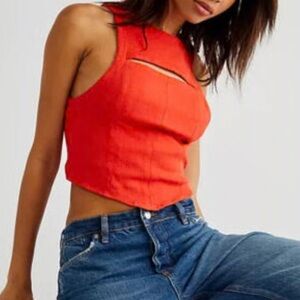 Free People Sneak A Peek Tank Cropped Top
